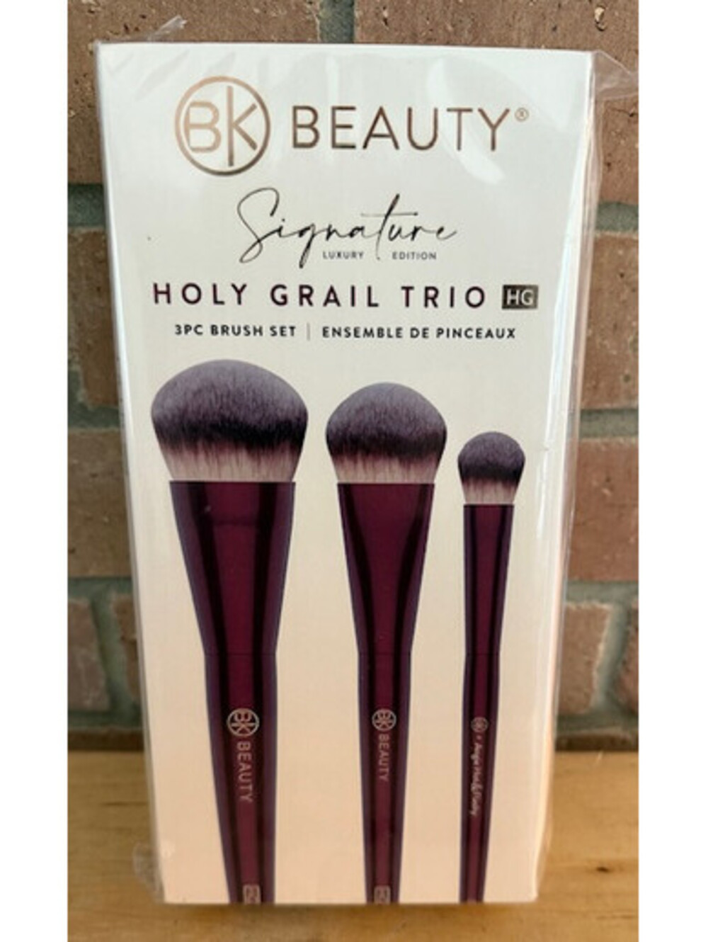 HOLY GRAIL TRIO SIGNATURE LUXURY EDITION 3 PIECE MAKEUP BRUSH SET BK Beauty NIB